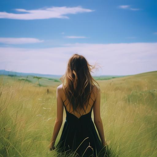 全部在线播放免费毛片草原上的美女背影_自然风景_图库_素材_回车素材�