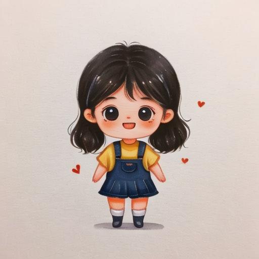 可爱q版小女孩|绘画过程|procreate